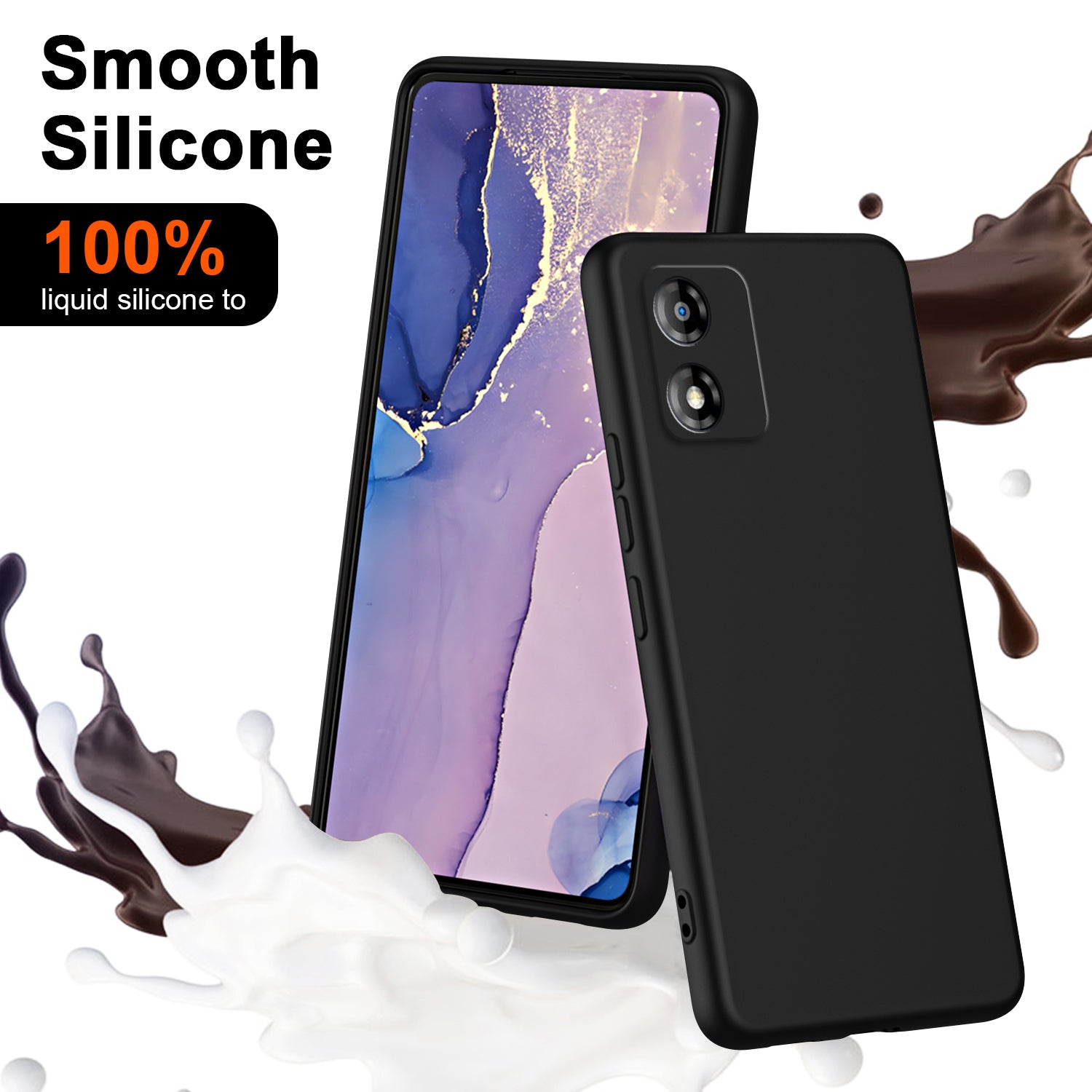 Uniqkart for Motorola Moto E13 4G Shockproof Fiber Lining + TPU Phone Case 2.2mm Protective Cover - Black Uniqkart for Motorola Moto E13 4G Shockproof Fiber Lining + TPU Phone Case 2.2mm Protective Cover - Black